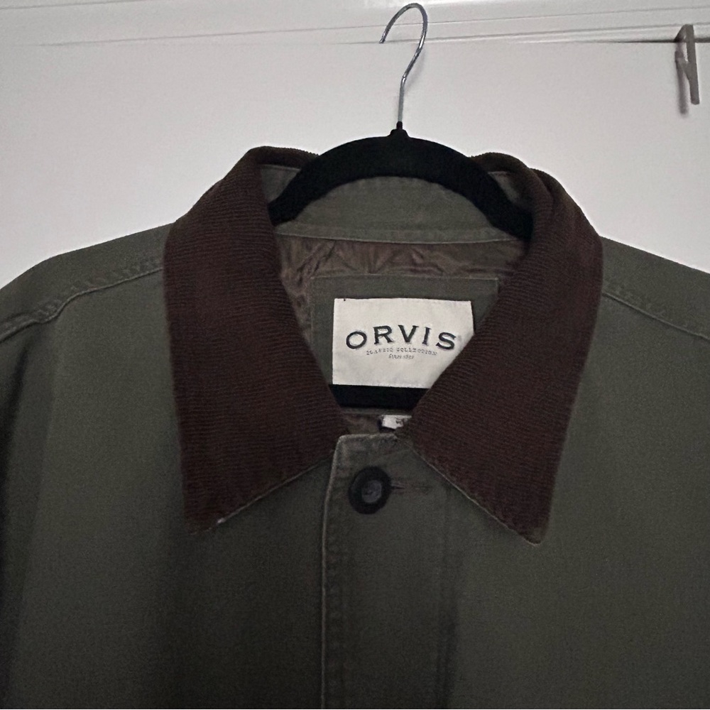 Orvis Men’s Green Barn Coat Jacket Quilted Outdoor 100% Cotton Size XXL - Picture 6 of 15